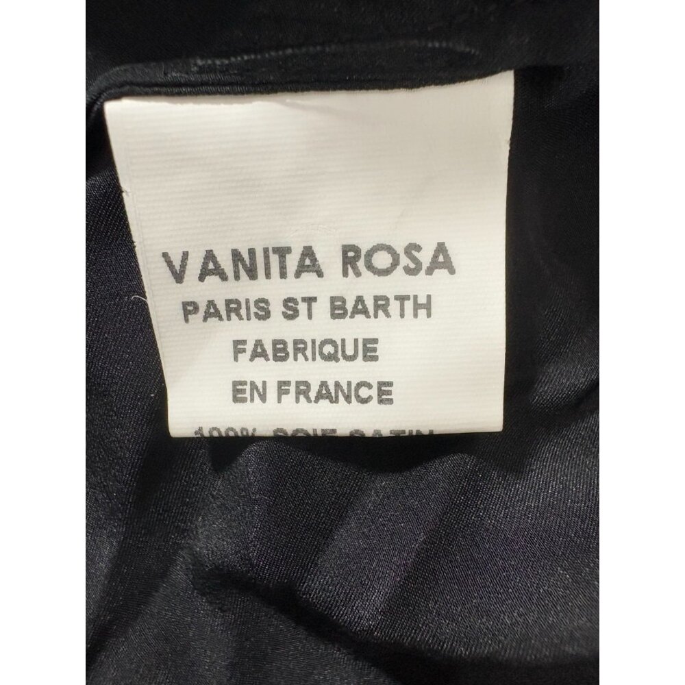 Vanita Rosa Atelier Paris St Barth 100% satin silk top blouse black made France - Picture 3 of 7